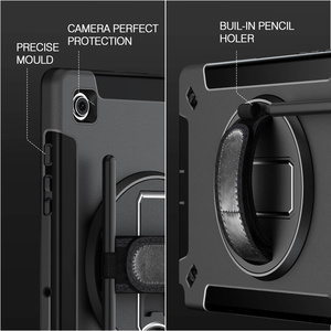 360 °   Custodia Robusta per <span class=keywords><strong>Tablet</strong></span> <span class=keywords><strong>Samsung</strong></span> <span class=keywords><strong>Galaxy</strong></span> <span class=keywords><strong>A8</strong></span> 10.5 Pollici SM-X200 SM-X205 SM-X207 con Cinghia Regolabile e Flessibile - Product Image 2