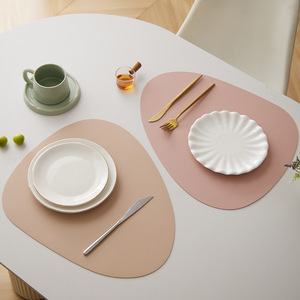 Modern Oval <b>Leather</b> <b>Placemat</b> Heat Insulating Waterproof Table Mat For Dining Set - Product Image 1