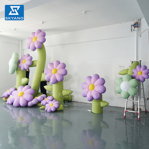 Fleur gonflable Publicité Décoration Géant Gonflable <span class=keywords><strong>Alice</strong></span> <span class=keywords><strong>au</strong></span> <span class=keywords><strong>Pays</strong></span> <span class=keywords><strong>des</strong></span> <span class=keywords><strong>Merveilles</strong></span> Fleurs Violet Thème Fantaisie - Product Image 3