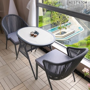 Juego de Muebles de Balcón para 2 Personas, Ahorra Espacio, 3 en 1, Muebles de Patio, Mimbre de Ratán Sintético, Juego de Muebles de Jardín - Product Image 4