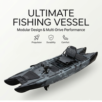 Perahu Kayak Katamaran Premium Dua Lambung, Penggerak Motor Bebas Genggam, Kapal Lepas Pantai Berbahan Bakar Arang, Kapasitas Dua Penumpang, Perahu Memancing Terbaik