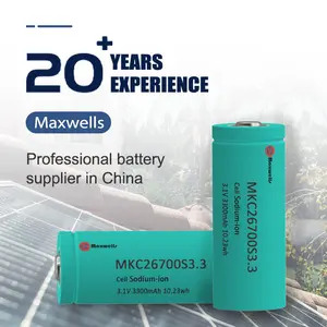 Henan Maxwells 26700 3.1V 3300Mah 3000Mah sodyum iyon pil hücresi 5C 3.3Ah şarj edilebilir pil 26700 için elektrikli bisikletler