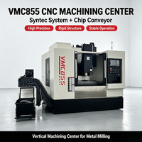 Centro de Mecanizado CNC VMC855 con Sistema de Control SYNTEC, Removedor Automático de Virutas, Máquina de Procesamiento Vertical de 3 Ejes, Suministro del Fabricante