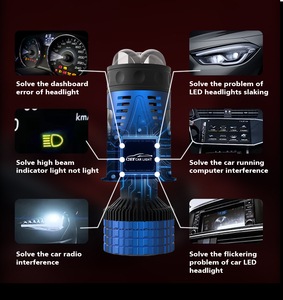 F90plus 4575 6 puces H4 180W Mini lentille triple, double laser, double tube en cuivre, phare de voiture, pilote externe - Product Image 5