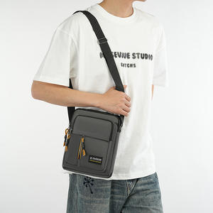 Sac messager pour homme Fashioncon, petit sac en tissu Oxford léger, gris, noir, bleu, kaki, couleur unie, printemps 2025, usage quotidien - Product Image 3