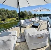 Nouveau Bateau-Maison Flottant Amovible de 12m, 2 Chambres, Type Hôtel avec Climatisation et Bar, MP3 et Canapés – Idéal Airbnb