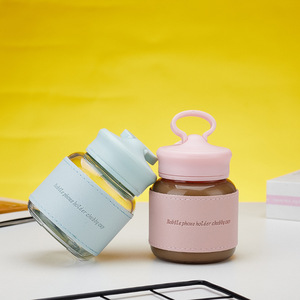 Fat Cup Mini petite <span class=keywords><strong>bouteille</strong></span> d'eau portable avec support <span class=keywords><strong>de</strong></span> téléphone portable multicolore mignon verre à eau isolation thermique tasse anti-brûlure - Product Image 5