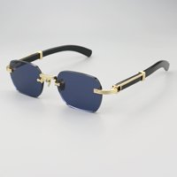 Lunettes de soleil carrées sans monture 605, élégantes et polyvalentes, protection UV400, durables et légères