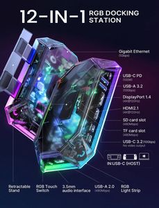 Nouvelle station d'accueil JSAUX 12-en-1 RGB pour console de jeu Steam Deck - Product Image 2