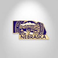 GREPAS GIFTS Épinglette de revers en forme de drapeau de l'État du Nebraska plaqué or, 1,25 pouce