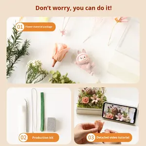 DIY <span class=keywords><strong>meng</strong></span> <span class=keywords><strong>Li</strong></span> ชื่อของเธอกล่องแสดงสินค้าวัสดุโยคะใสกันฝุ่นทำด้วยมือดอกไม้นิรันดร์สำหรับเป็นของขวัญวันวาเลนไทน์ - Product Image 2