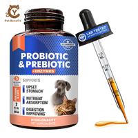 Gouttes Probiotiques pour Chiens et Chats Contenant des Probiotiques, des Prébiotiques et des Enzymes Digestives pour une Absorption Rapide et Favorisant la Santé Digestive des Chiens