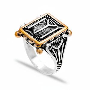 Square Shape Signet of Ottoman Design <b>Men</b> <b>Ring</b> Authentic <b>Men</b> <b>Ring</b> Turkish Handmade Wholesale 925 Sterling <b>Silver</b> for <b>Men</b> - Product Image 2