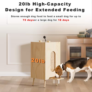 <span class=keywords><strong>Station</strong></span> d'alimentation pour chien en bois, grande capacité, distributeur de nourriture par gravité, meuble pour animaux de compagnie en bois naturel fait main, pour chiens de petite, moyenne et grande taille - Product Image 2