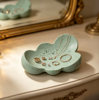 Plateau à bijoux en polyrésine imitation terrazzo en forme de nuage, plat à bibelots en résine imitation terrazzo, plateau de vanité moucheté, plateau de rangement décoratif