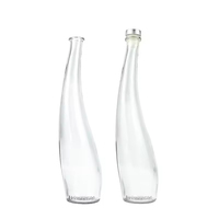 Botol Kaca Silinder Transparan Unik 550ml dengan Cetak Sablon Desain Pabrik Baru untuk Kemasan Minuman Brandy, Vodka, Wine Crown