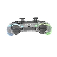 Manette de jeu sans fil Bluetooth transparente avec lumière RVB pour manettes de jeu P4, pour P3, Switch, PC, TV, Android, IOS