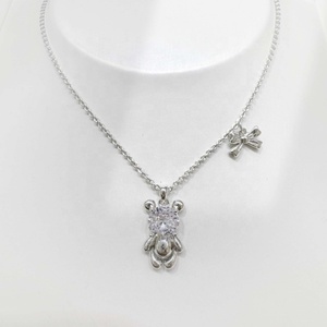 OEM plata 925 sterling silver animal unique zircon necklace fashion jewelry ladies rose gold plated <b>cute</b> <b>bear</b> pendant necklaces - Product Image 3