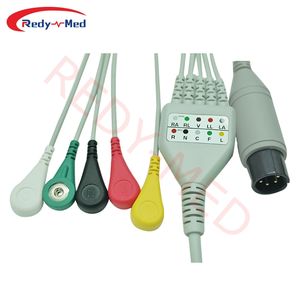 <span class=keywords><strong>ECG</strong></span> สายเคเบิล5ตะกั่ว Snap สำหรับ aami 6Pin เข้ากันได้กับ Mindray, Edan, <span class=keywords><strong>goldway</strong></span> - Product Image 4