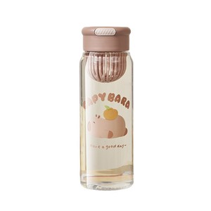Capybara Water Bottle With Tea Infuser 500Ml Plastic Drinking Cup For Daily Use - Product Image 5