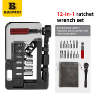 BaiMei Model WX-1 Draagbare Fiets Onderhoudsset Aluminium Legering Ratsleutel Schroevendraaier Bits Gereedschapskoffer Robuust Compact