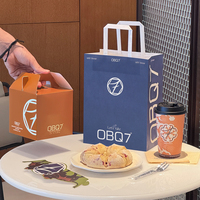 Boîte à gâteau en carton blanc biodégradable écologique personnalisée avec poignée pour l'emballage alimentaire à emporter