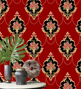 Ultimo design Royal Classic TV sfondo Retro Palace Flower 3d Hotel wallpaper