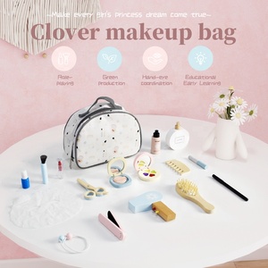 Ensemble de maquillage en bois pour filles, kit de <span class=keywords><strong>salon</strong></span> de beauté, jeu de rôle de princesse, jouets cosmétiques, sac de voyage, cadeau éducatif - Product Image 1