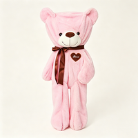 Ours en peluche de Noël avec chapeau et écharpe du Père Noël, jouet animal en peluche non rembourré, poupée ours, décoration de Noël, cadeau de vacances pour enfants