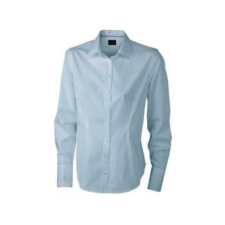 Ladies' Fashionable Long-Sleeved Blouse Men's Silk Shirt Embroidered Logo Stand Collar Sizes XS XL for Business City Office Use