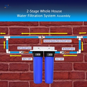 Hai giai đoạn Jumbo lớn màu xanh toàn bộ nhà lọc nước + Hộp mực 20*4.5 inch với cờ lê cho nhà/công nghiệp lọc nước - Product Image 5