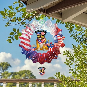 Molinetes de Viento Metálicos con Diseño de Perro Americano, Molinillo de Viento Colgante para Decoración de Exteriores, Molinillo de Viento de 12 Pulgadas para Adorno Navideño - Product Image 4