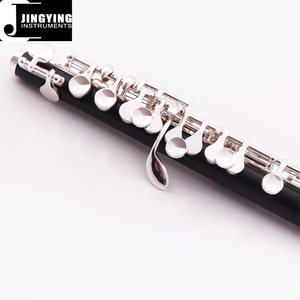 2023 Jingying Music Corps et embout en ébène naturel Clé intégrée en cuivre blanc 14 trous Piccolo plaqué argent - Product Image 6
