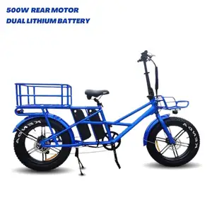 Family Fatbike Dual Battery E-bike Double 2 Battery Electric Cargo Bike Ebike Delivery Cargo Bike Elettrica 48v