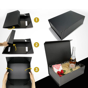 Caja grande de regalo con imán, Cajas de Regalo de estilo <span class=keywords><strong>Simple</strong></span>, color negro mate - Product Image 5