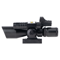 Lunette de visée télescopique Howie Optics 2.5-10x40 avec éclairage laser rouge/vert à 5 niveaux et mini viseur point rouge pour la chasse sur rail de 20/21 mm