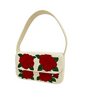 Sac à main de soirée de luxe pour femme, orné de perles et de cristaux, fait main, pochette de soirée élégante - Product Image 2