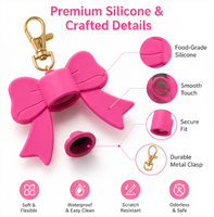 Étui à rouge à lèvres personnalisé en silicone en forme de nœud, porte-clés, support de tube de rouge à lèvres vide, breloque de sac, accessoire de mode, cadeau pour femmes, filles, amies