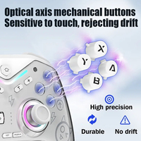 Manette de jeu mobile sans fil Yo CM-619 RGB avec éclairage, joystick à effet Hall, vibration, compatible BT, pour Steam, iOS, Android