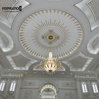 Médaillon de plafond GRG style Château Français, design personnalisé, rosette classique européenne en plâtre renforcé de fibre de verre pour salle à manger