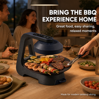 Grill électrique sans fumée Premium 360 °   Barbecue rotatif pour les fêtes à domicile et les dîners en famille