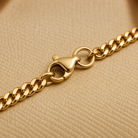 Chaîne cubaine tendance 2026 en acier inoxydable 2mm 3mm pour hommes et femmes, étanche, plaquée or, bijoux minimalistes basiques style hip-hop