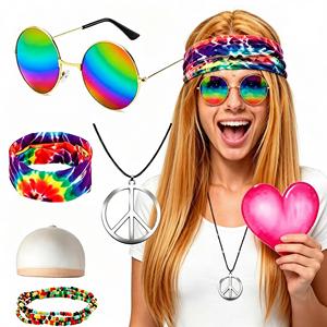 Coiffe de performance unisexe marron, style Hippie Rock, rétro années 80, Hip-hop Punk, pour Halloween, transfrontalière, Echo Halloween - Product Image 1