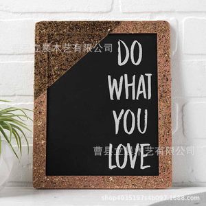 Tableau noir rectangulaire double face en bois à motif irrégulier, mini tableau noir de bureau pour messages écrits à la main, usage domestique - Product Image 1