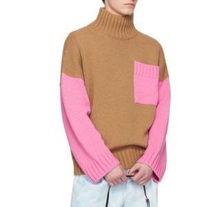 Suéteres de invierno de <span class=keywords><strong>cuello</strong></span> <span class=keywords><strong>alto</strong></span> para <span class=keywords><strong>hombre</strong></span>, prendas de punto cálidas de manga larga, suéter de lana de <span class=keywords><strong>cuello</strong></span> <span class=keywords><strong>alto</strong></span>, suéter de punto de gran tamaño - Product Image 4