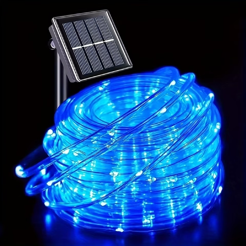 LED Solar Fairy String Lights IP65 Waterproof 5m Outdoor Christmas Decor Neon Flex Rope Light