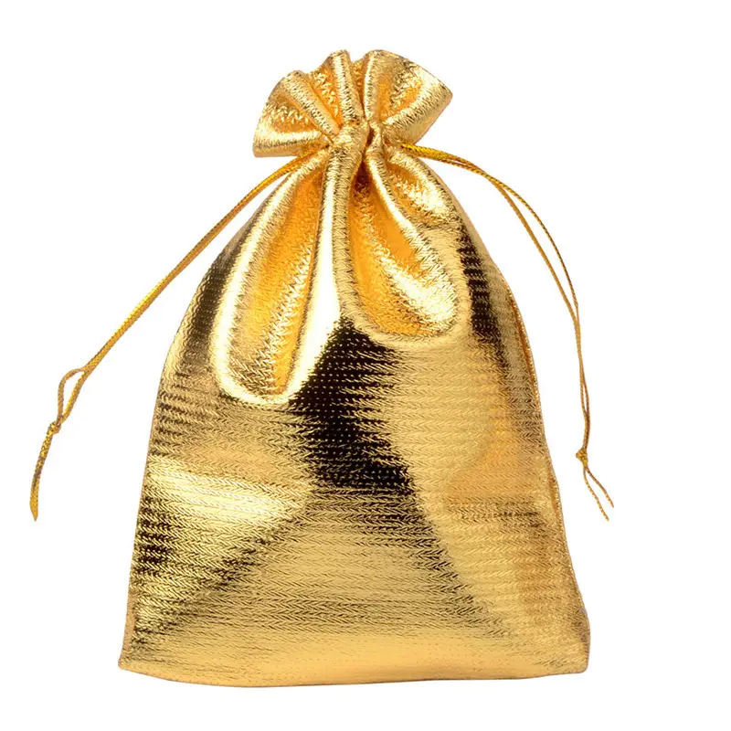 Gold Drawstring mini small gift bag Jewelry Pouches for Wedding Party Favor Gift Candy Bags