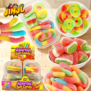 Caja de Compartimentos Multiforma con Gomitas Ácidas, Donuts con Forma de <span class=keywords><strong>Gusano</strong></span>, Caramelos de Sandía, Bocadillos para que los Niños Compartan en Salidas - Product Image 1