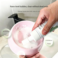 Mousse nettoyante pour gamelles d'animaux USMILEPET, mousse nettoyante pour gamelles avec brosse de nettoyage, nettoyant pour gamelles de chiens et de chats, sans danger pour les animaux