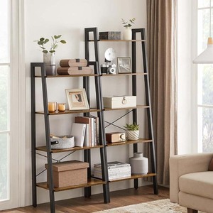 Étagère à échelle <span class=keywords><strong>VASAGLE</strong></span>, bibliothèque à 4 niveaux, étagère de rangement, bibliothèque avec cadre en acier - Product Image 2